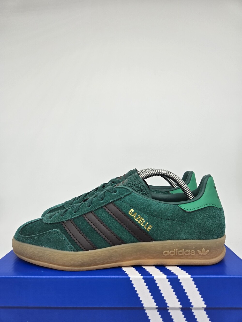 adidas Gazelle Indoor J Collegiate Green Aurora Coffee Shoes Size 6